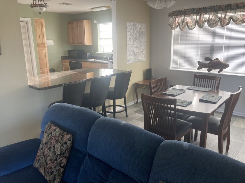 Living Room and Dining Area in New Orleans Style Fishing Charters Guest House