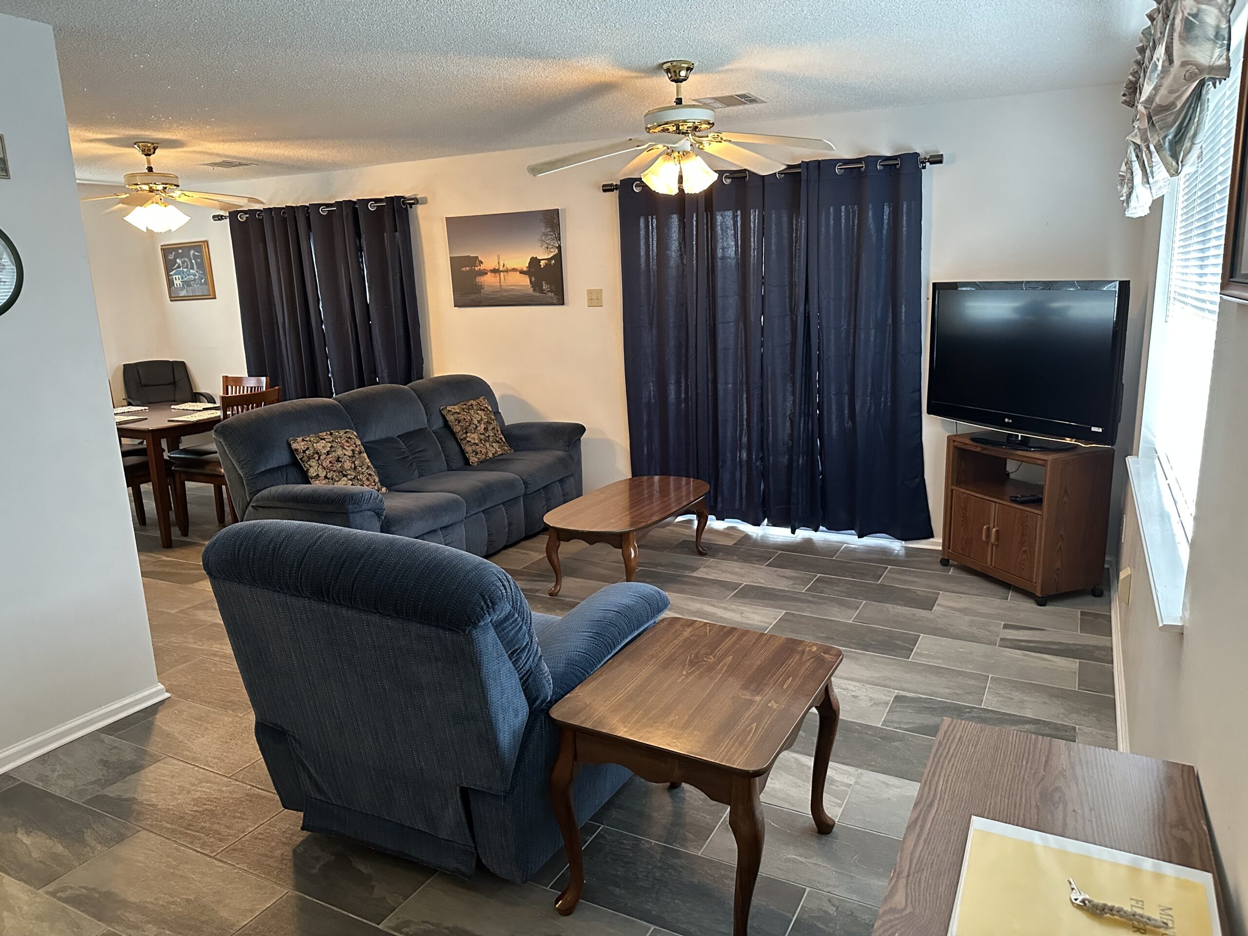 Living Room in New Orleans Style Fishing Charters Guest House